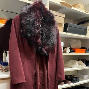 White House black market over coat with matching skirt